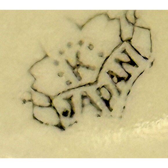 Vintage Japan K Porcelain Creamer Basket Weave Blue Trim Floral 1950s - Picture 7 of 7